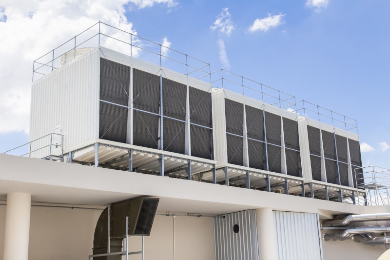 HVAC System On Hospital Roof HVAC System On Hospital Roof