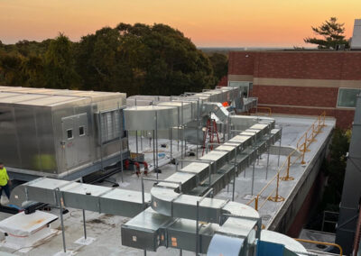Hvac Units On Roof At Sunset