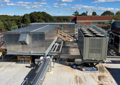 Massive Unit On Roof With Stairs Next To Brick Building