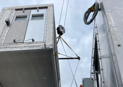 Trailer Being Moved With Crane