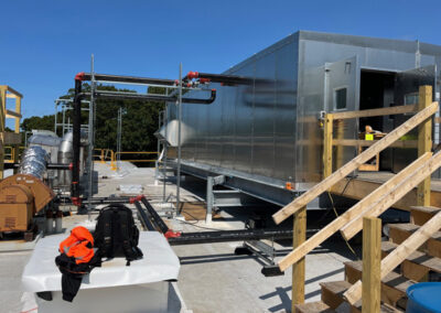 Trailer With Equipment And Wooden Stairs
